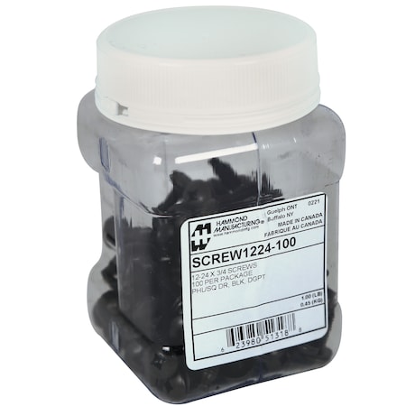 Hammond 12-24 Rack Screws, 100-Count SCREW1224-100